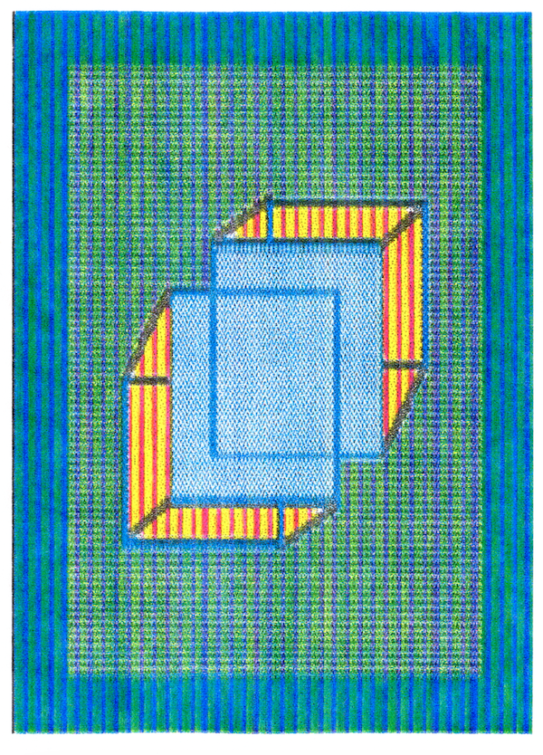 Kristen Roos Double Cube Blue, 2019