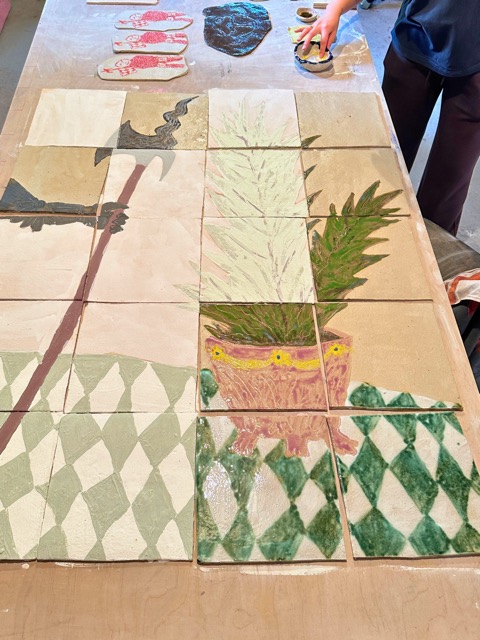 Studio view with work in progress by Felix St&ouml;ckle